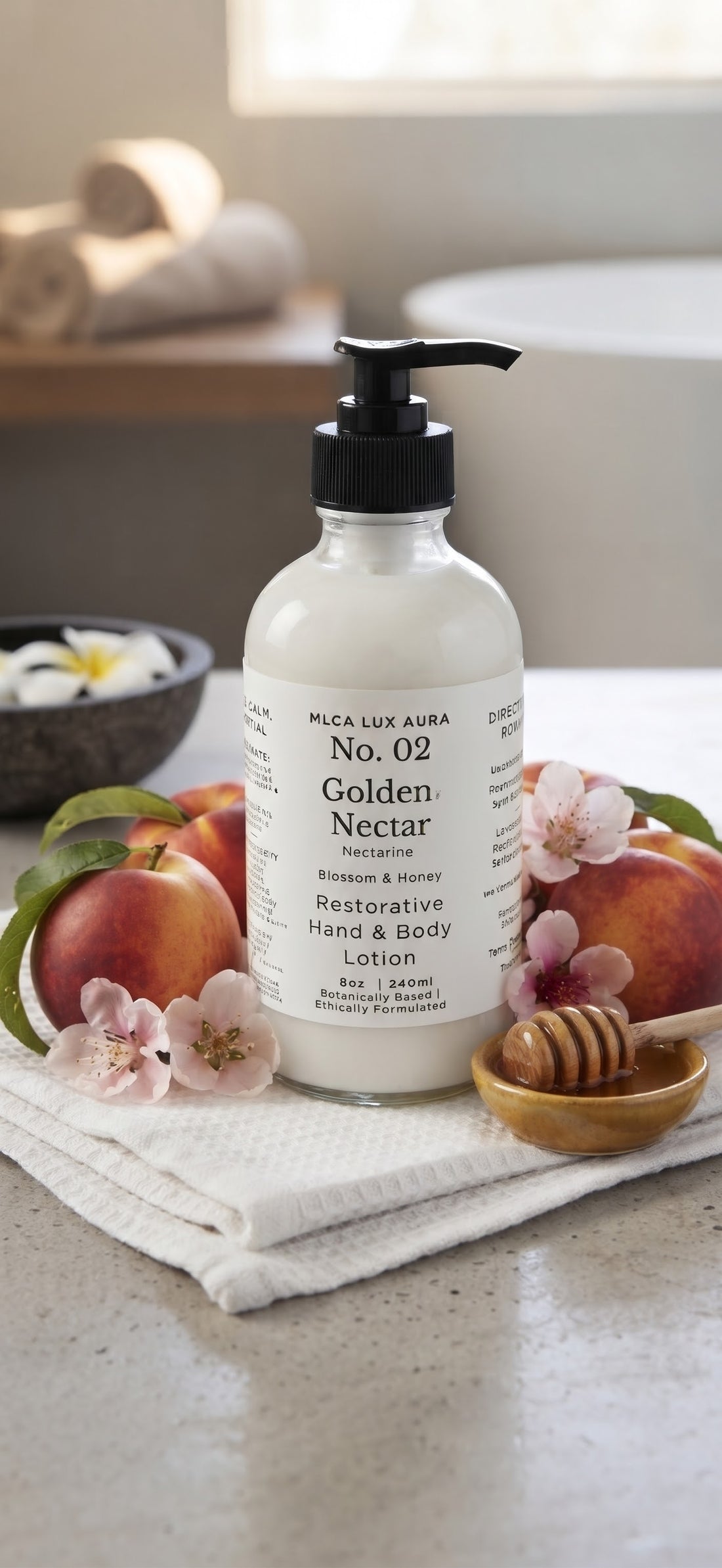 No. 02 Golden Nectar | Nectarine Blossom &amp; Honey Restorative Hand &amp; Body Lotion