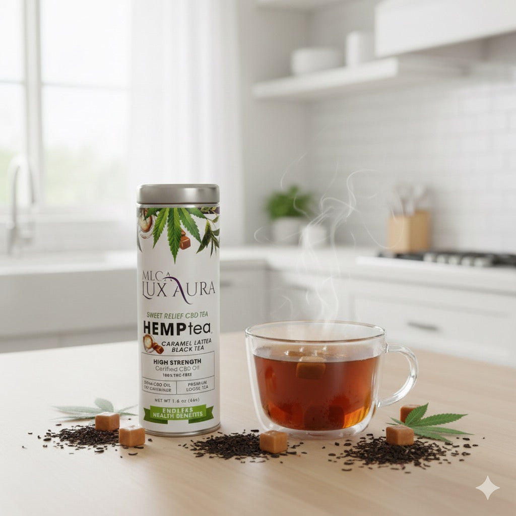 CBD Hemp - Sweet Relief Caramel Lattea Black Tea (Caffeinated)